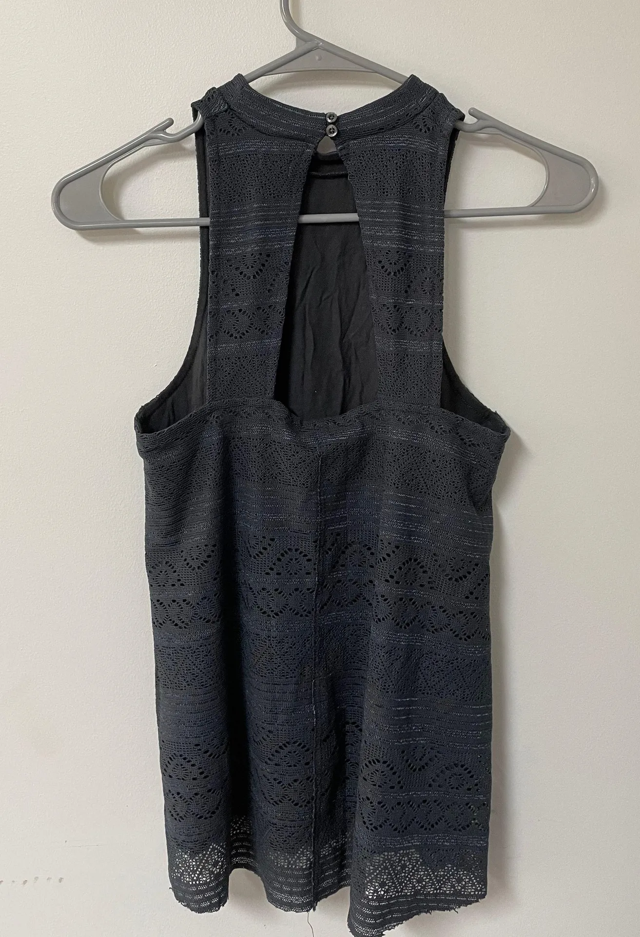 Dark Grey Lace Tank Top - Image 2