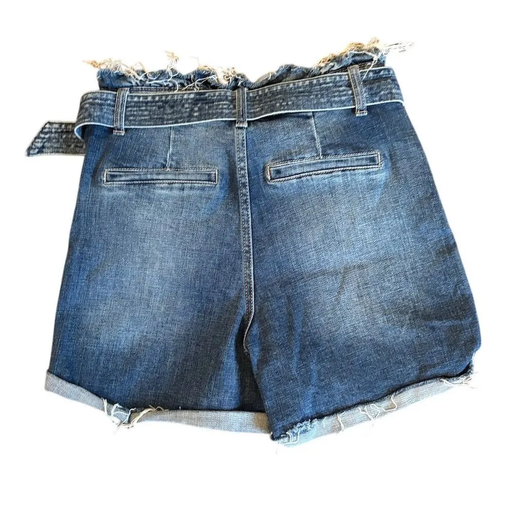 KanCan Women's High Rise Paperbag Denim Shorts Blue Size 7 Casual - Image 2