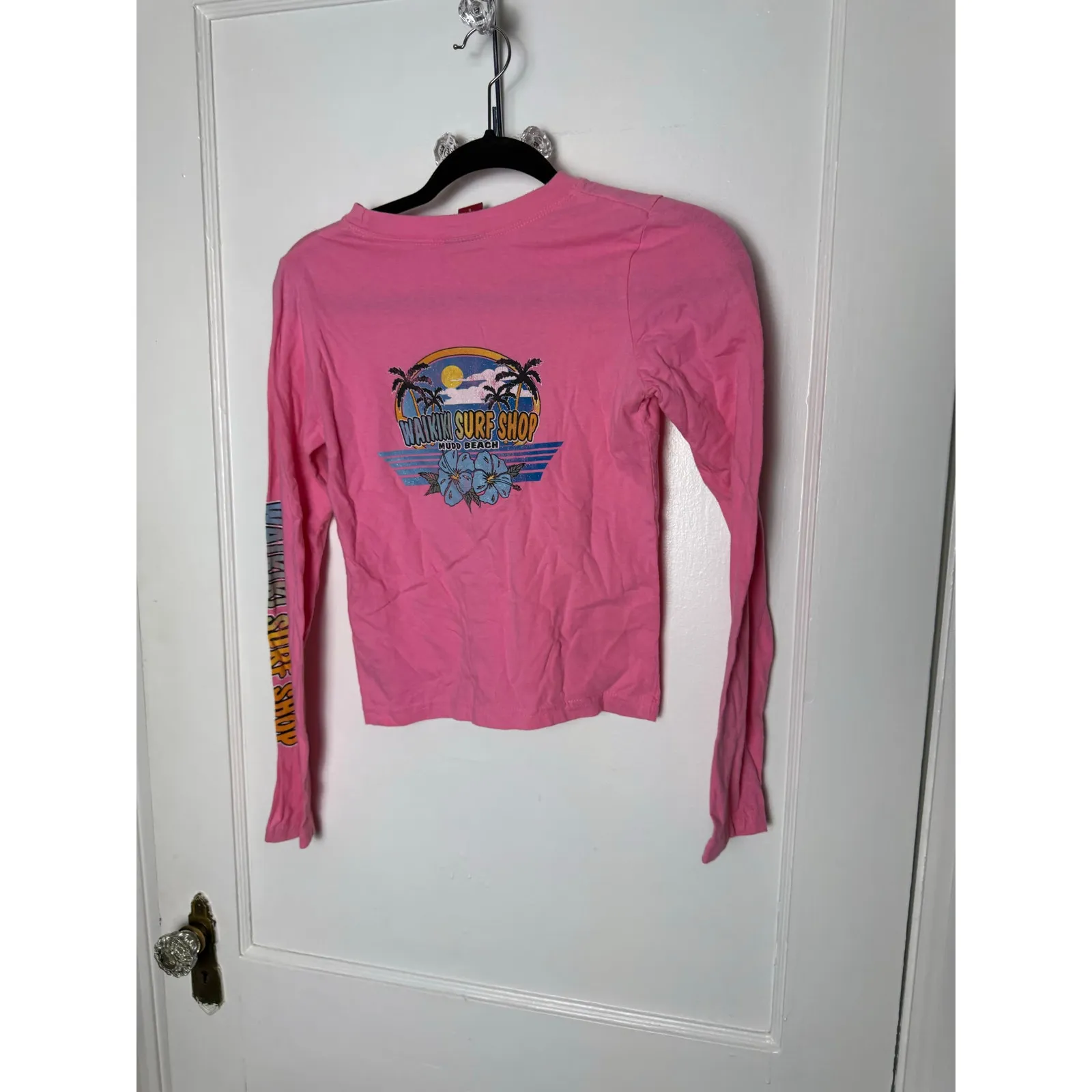 Vintage Y2K 00s MUDD Surfer Long Sleeve Graphic T-shirt Small Flower 90s Hawaii - Image 5