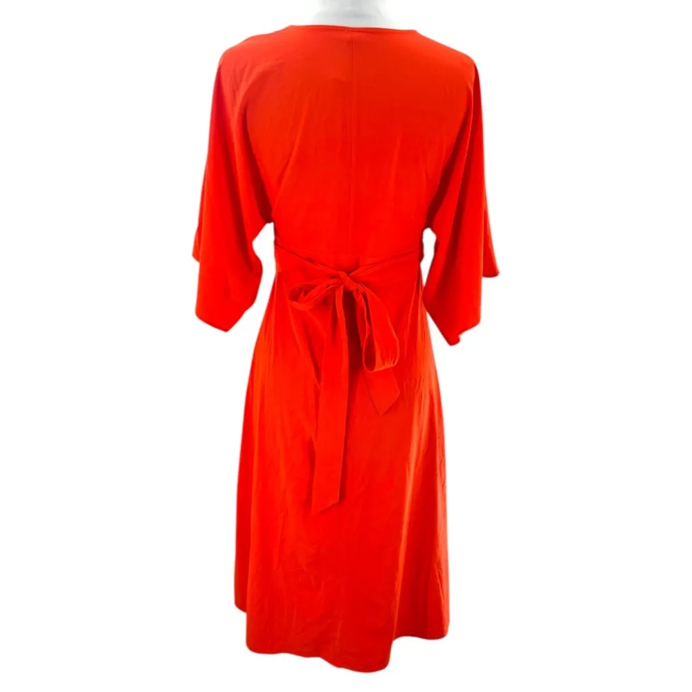 Athleta Bright Orange Red Calistoga Wrap Dress Sz XS petite - Image 3