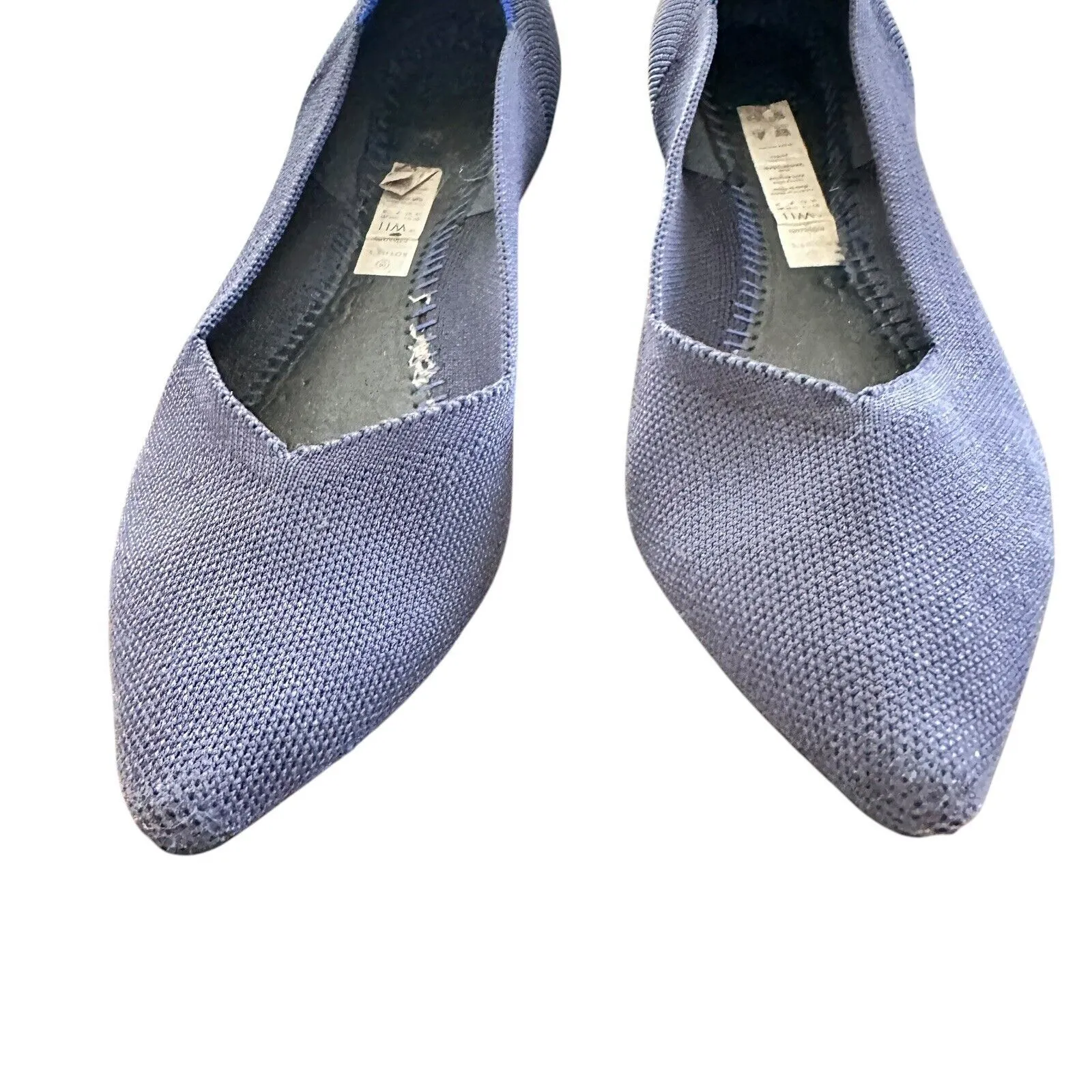 Rothy’s Sz 11 The Point Flat navy blue Shoes Retired Color Pointed Toe - Image 5