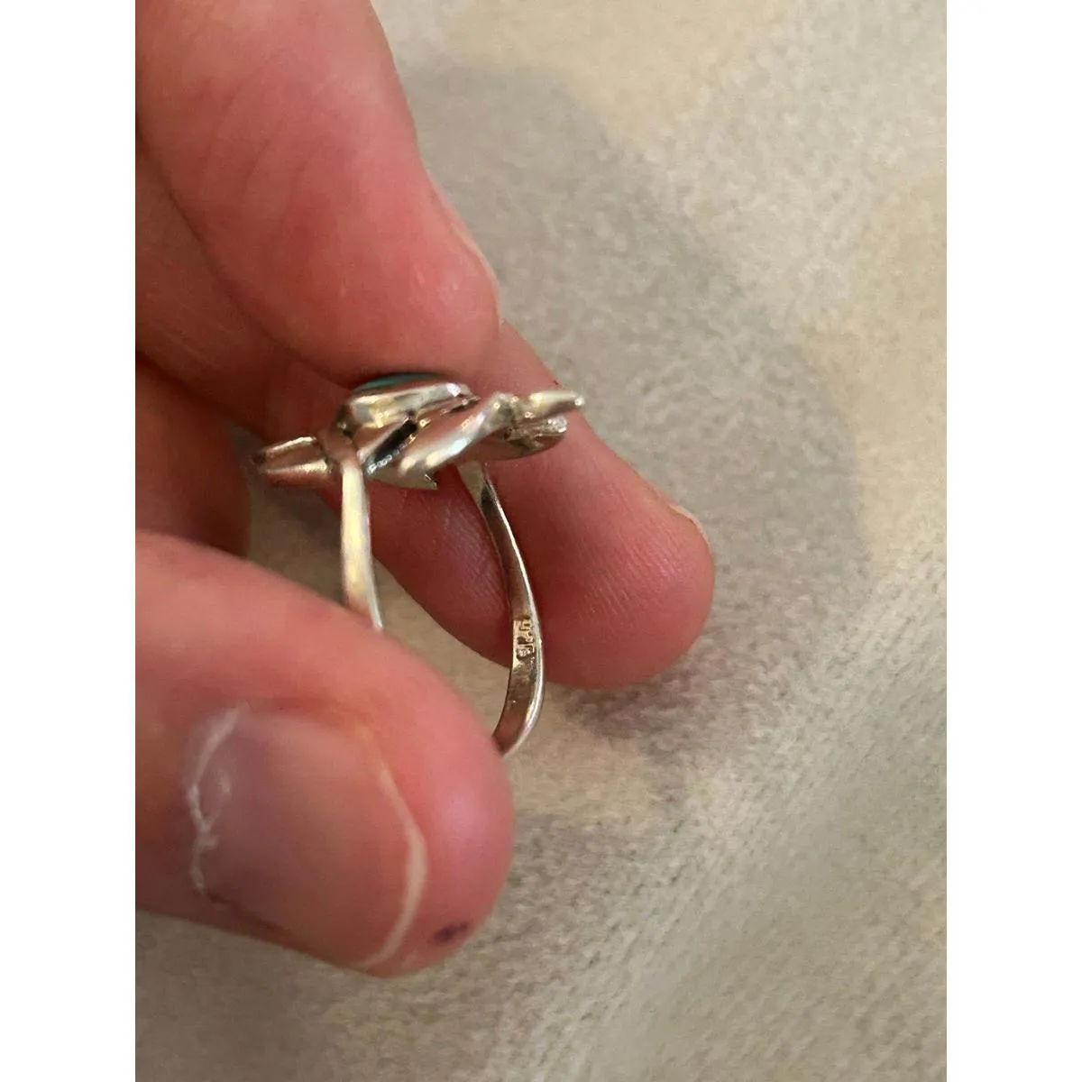 ring band sterling silver 925 beautiful unique lot a20 size 5 2.39g leaves - Image 5