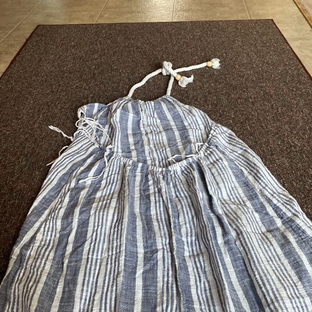 Aerie blue and white fringe midi dress xs/s - Image 5