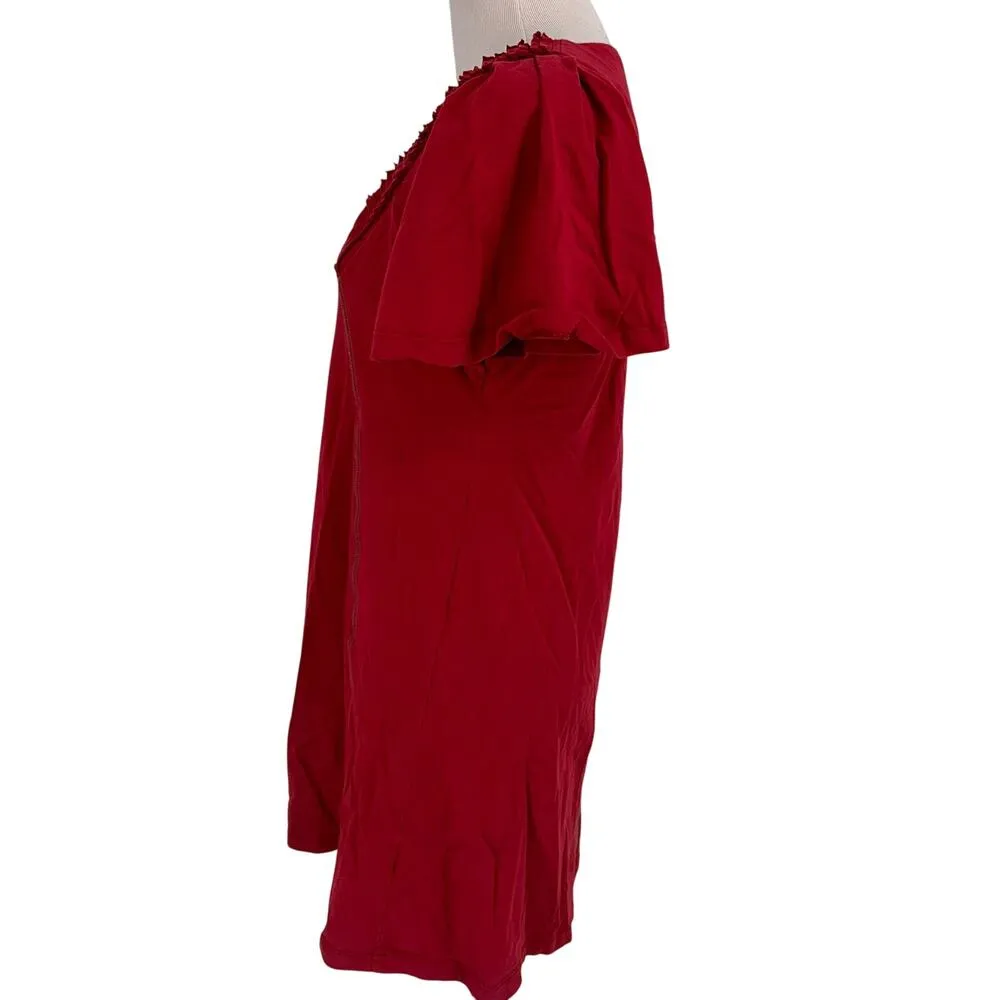 Ethos Paris Organic Cotton Red Dress Size Small - Image 2