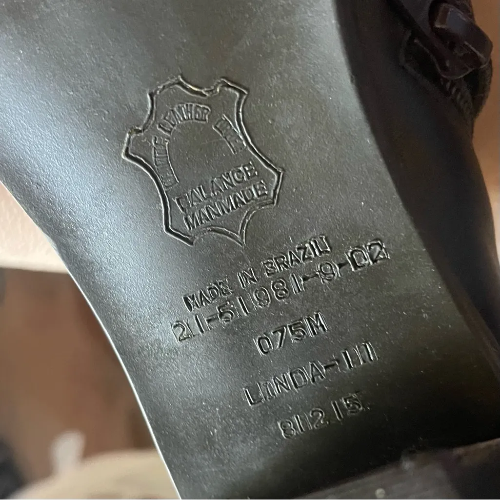 Vintage Brown Leather Square Toe Chunky Heel Ankle Booties Y2K 90s Size 8 - Image 9