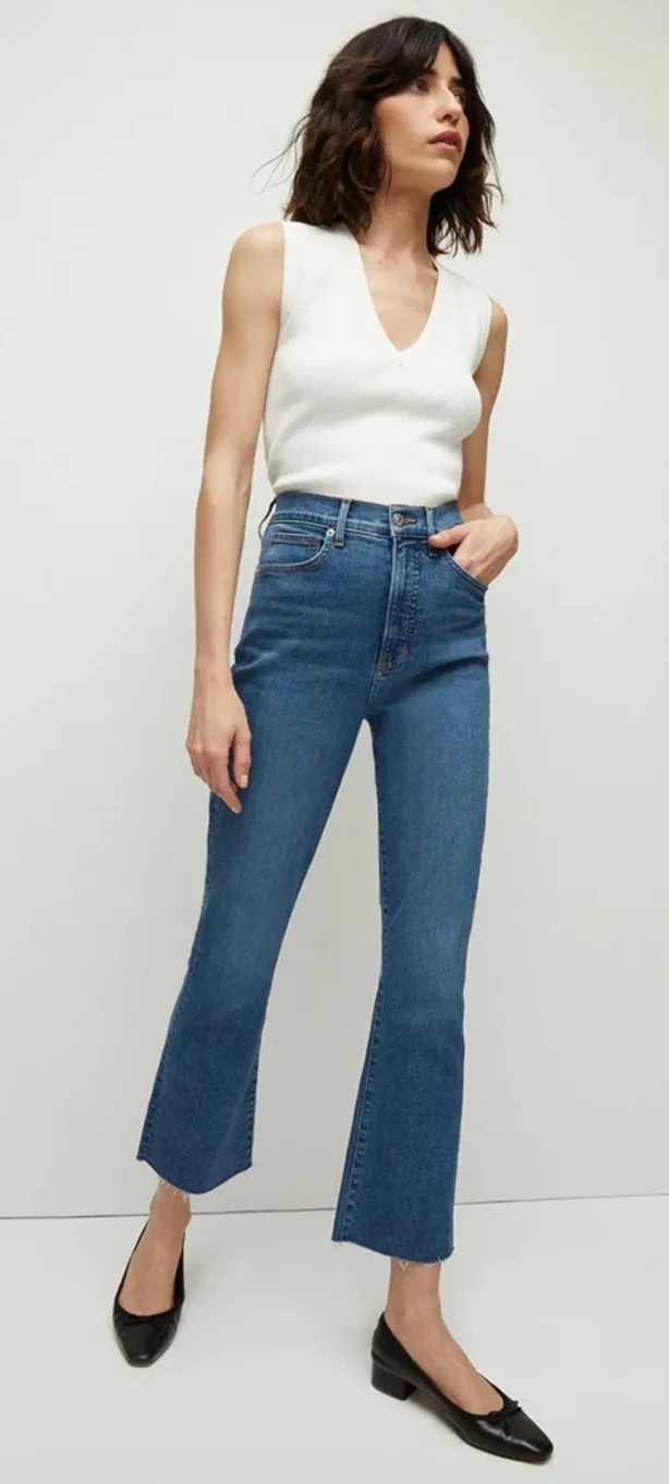 NEW NWT Veronica Beard Carolina Ankle Skinny Flare Jean size 32 - Image 1