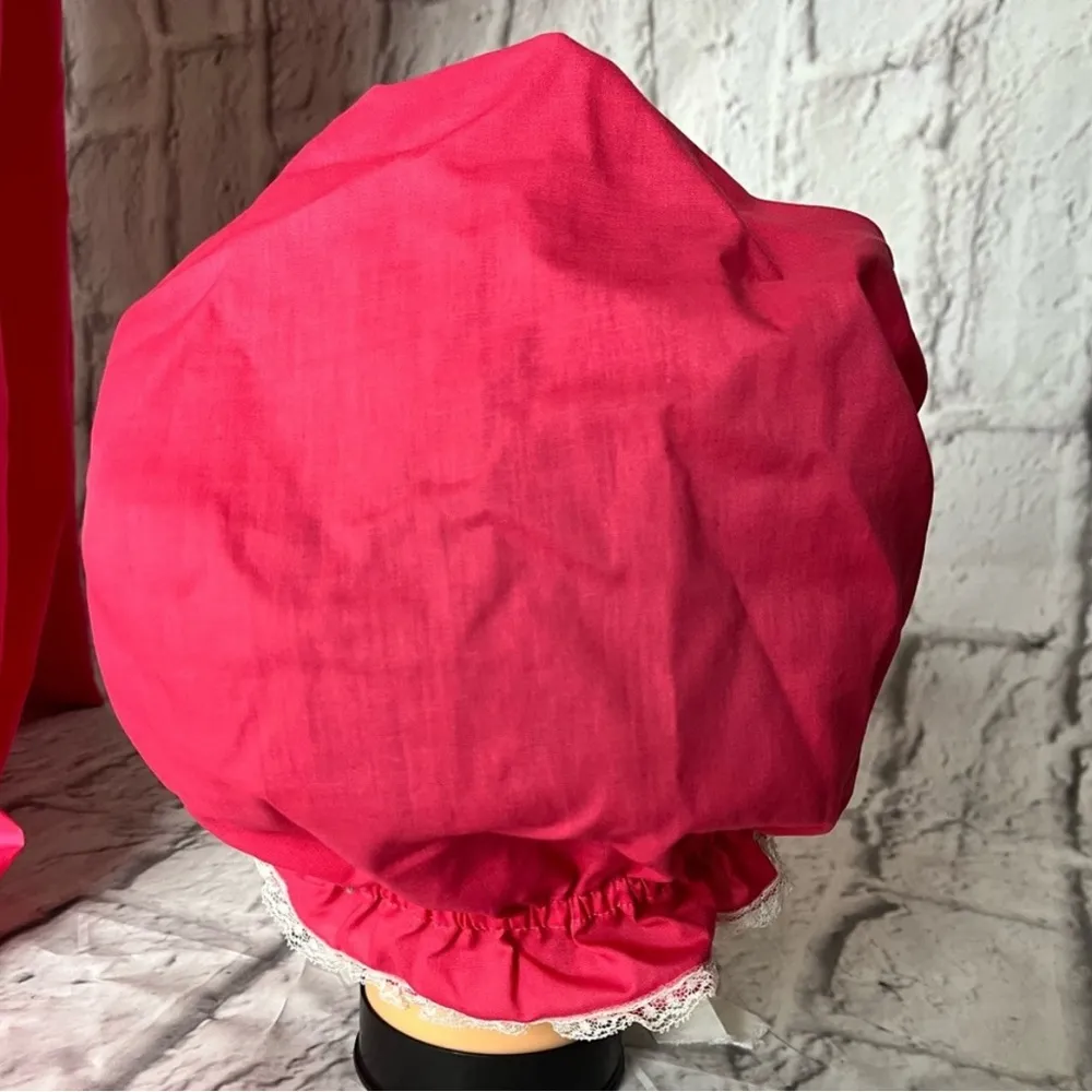 Vintage prairie dress pink with bonnet and bag White Size M - Image 9