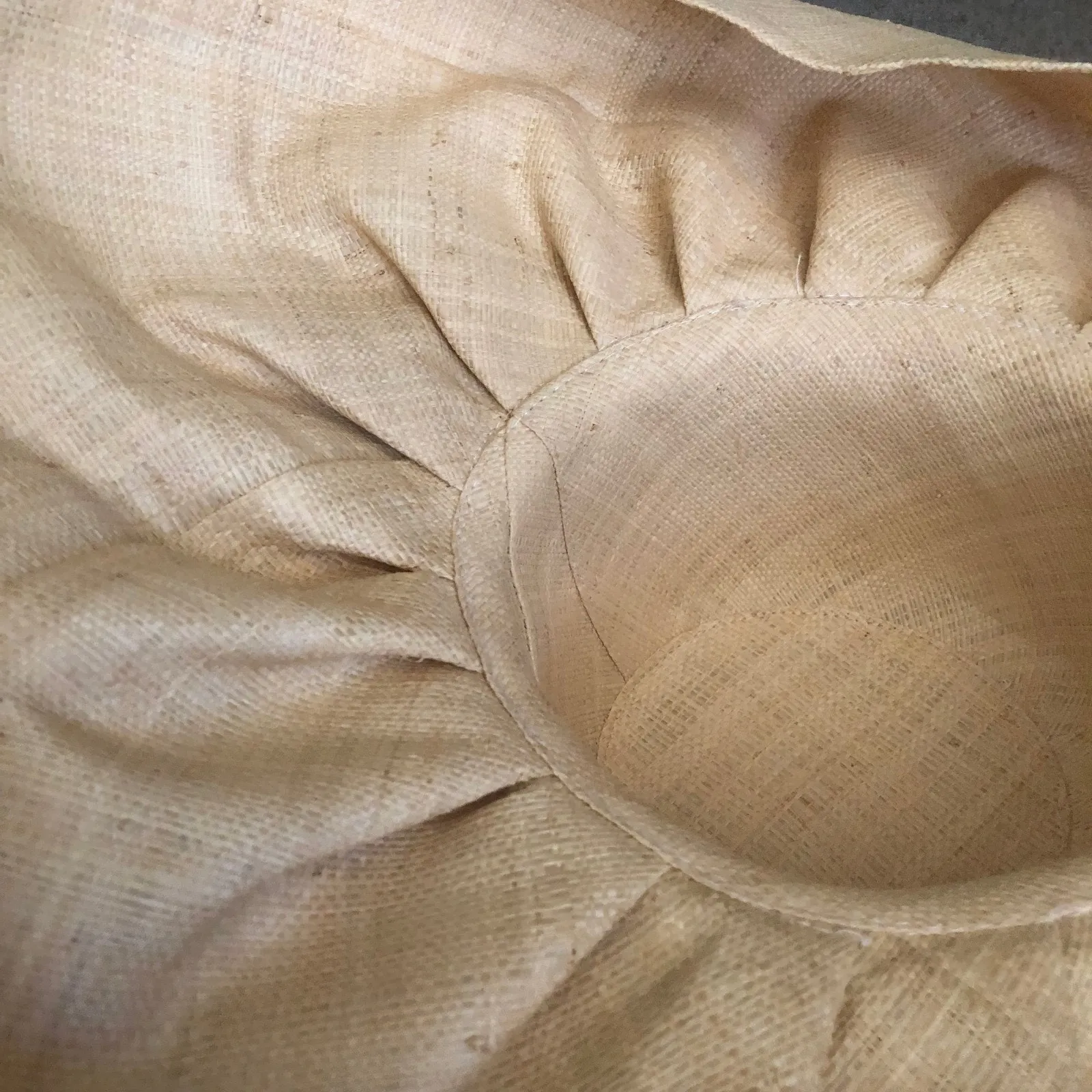 Vintage Natural Beige Wide Brim Sinamay Hat with Ruffled Brim And Bow - Image 14