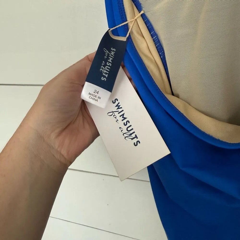 Swimsuits for All Women’s 24 Royal Blue One Piece Swim Pool Beach Summer New - Image 3