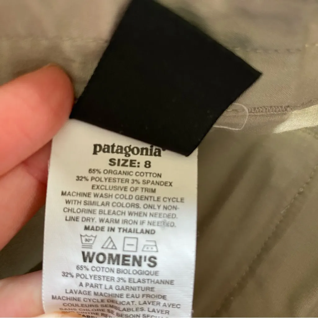 VTG Organic Cotton Blend Patagonia Lightweight Straight Split Hem Pants Khaki - Image 6