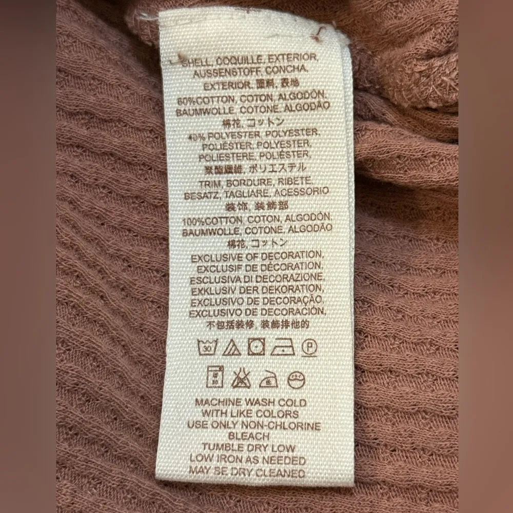 Free people ribbed lace crochet long sleeve top women’s size medium - Image 7