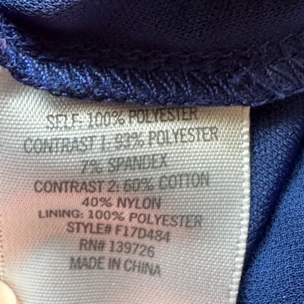 Francescas Delicate Blue London Mesh Sheer & Detailed Lace Zipper In Back SZ L - Image 11