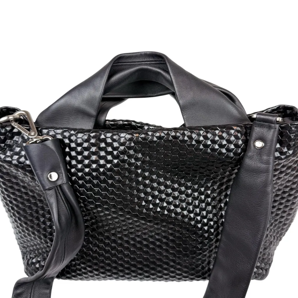 Daniella Lehavi Alexa Medium Satchel 3D Leather Black Crossbody Tote Bag Purse - Image 16