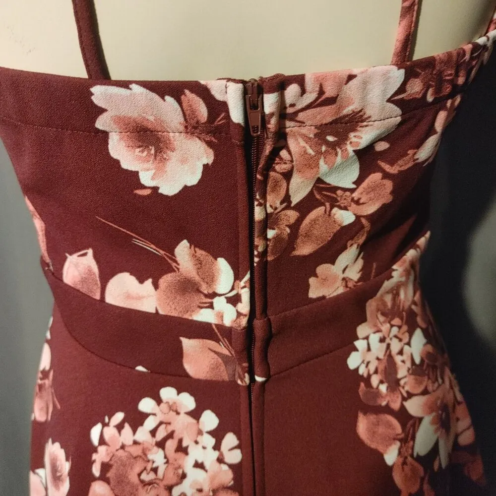 B Smart Pink Floral Dress Size 5  Zip Fit and Flare - Image 8