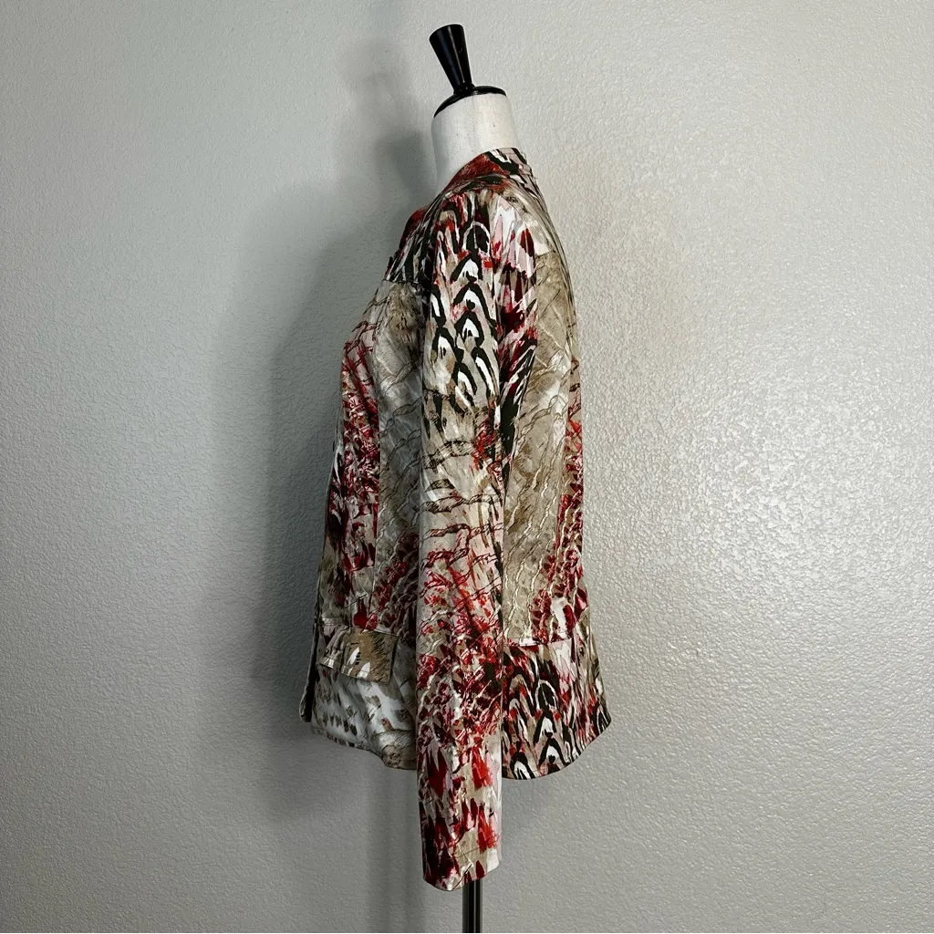 Additions by Chico's Abstract Button Down Blazer Shacket Jacket, Sz Medium - Image 6