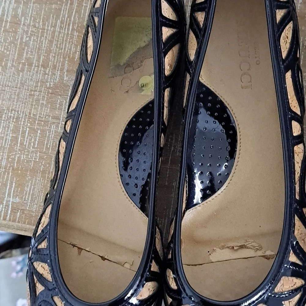 Sesto Meucci Ballet Flats black patent leather and cork size 10 - Image 5