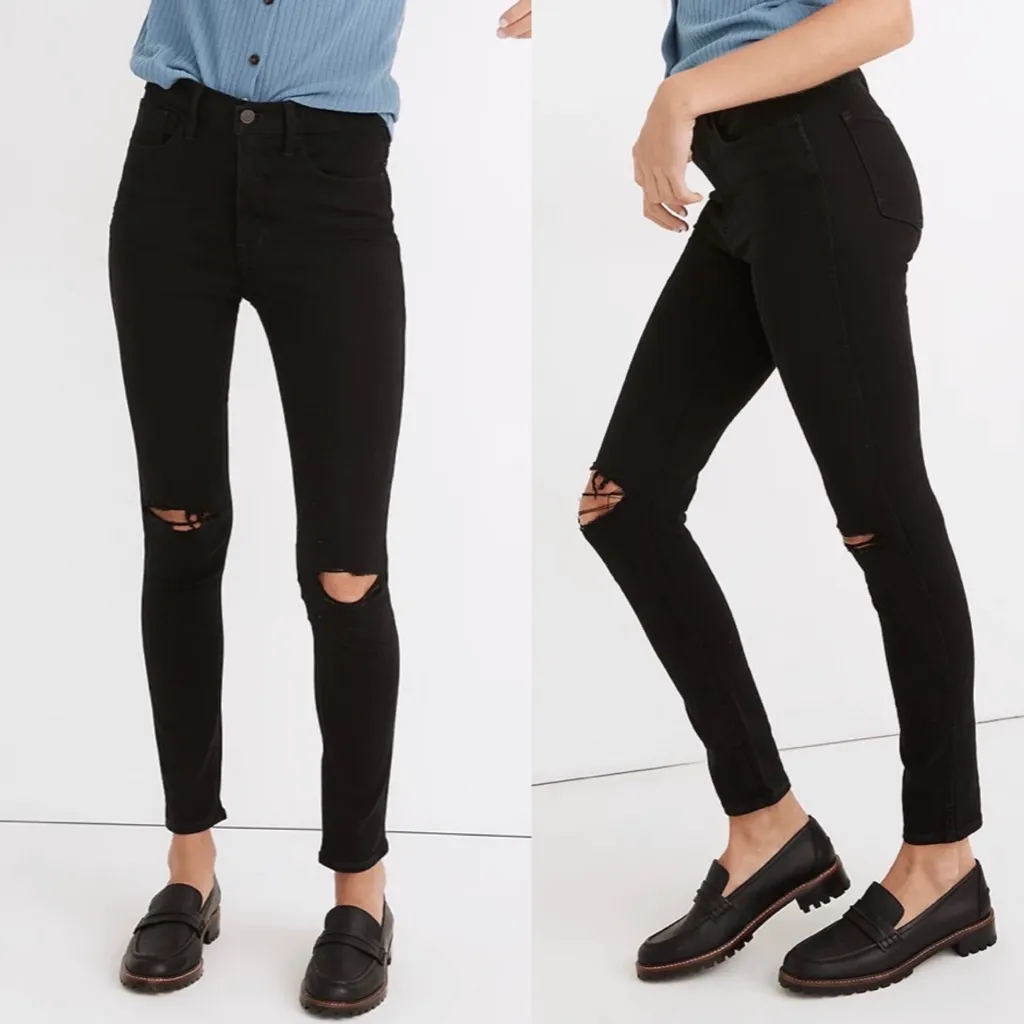 Madewell 10" High-Rise Roadtripper Supersoft Jeans: Davie Wash: Knee-Rip Edition - Image 4