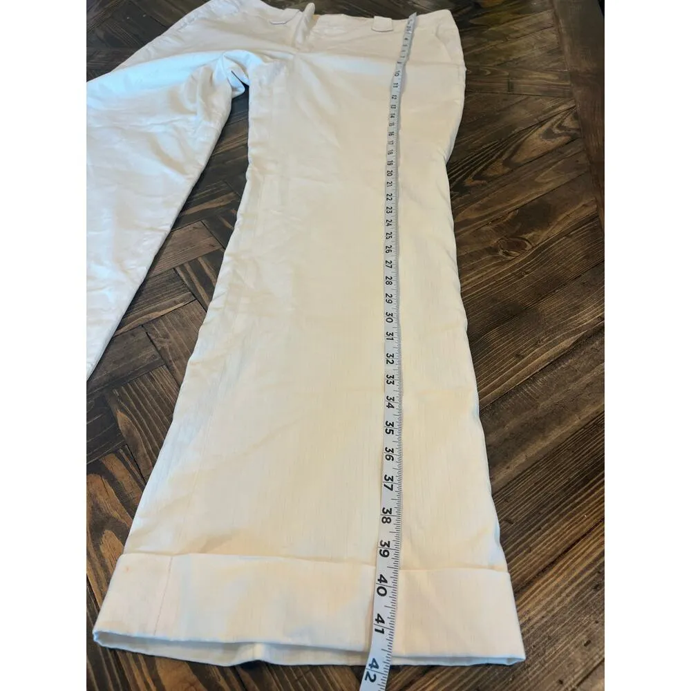 Banana Republic Cotton Silk Blend Pants Women 14 Neutral Light Academia Preppy - Image 7