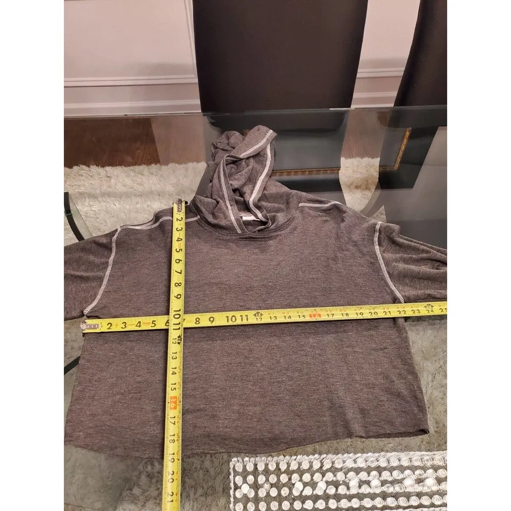 Colsie Women's Gray Solid Rayon Long Sleeve Hooded Neck Pullover Sweater Large - Image 11