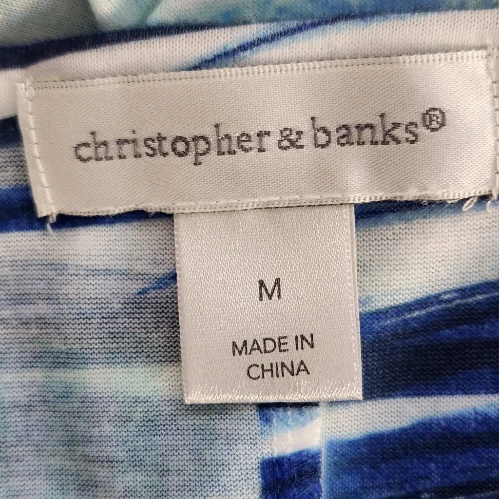 Christopher & Banks Blue and Orange Tee with Sequins and Sparkles Size Medium - Image 7