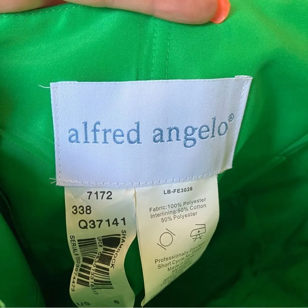 Alfred Angelo Sherbet Lime Green Halter Dress Heart Neckline Size 6 MIDI - Image 7