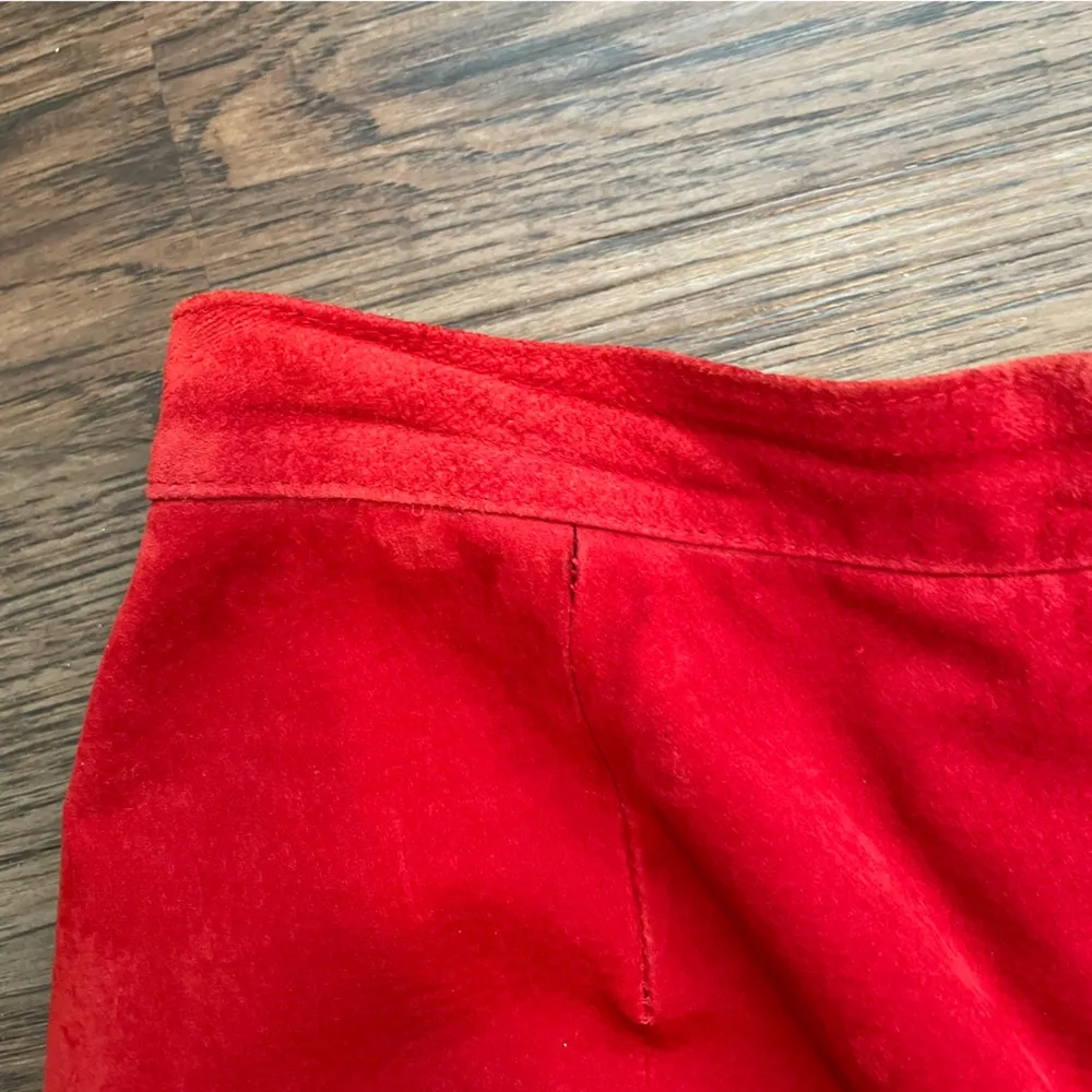 Vtg Company Ellen Tracy Red Suede Leather Straight Leg Pants Sz 8 - Image 11