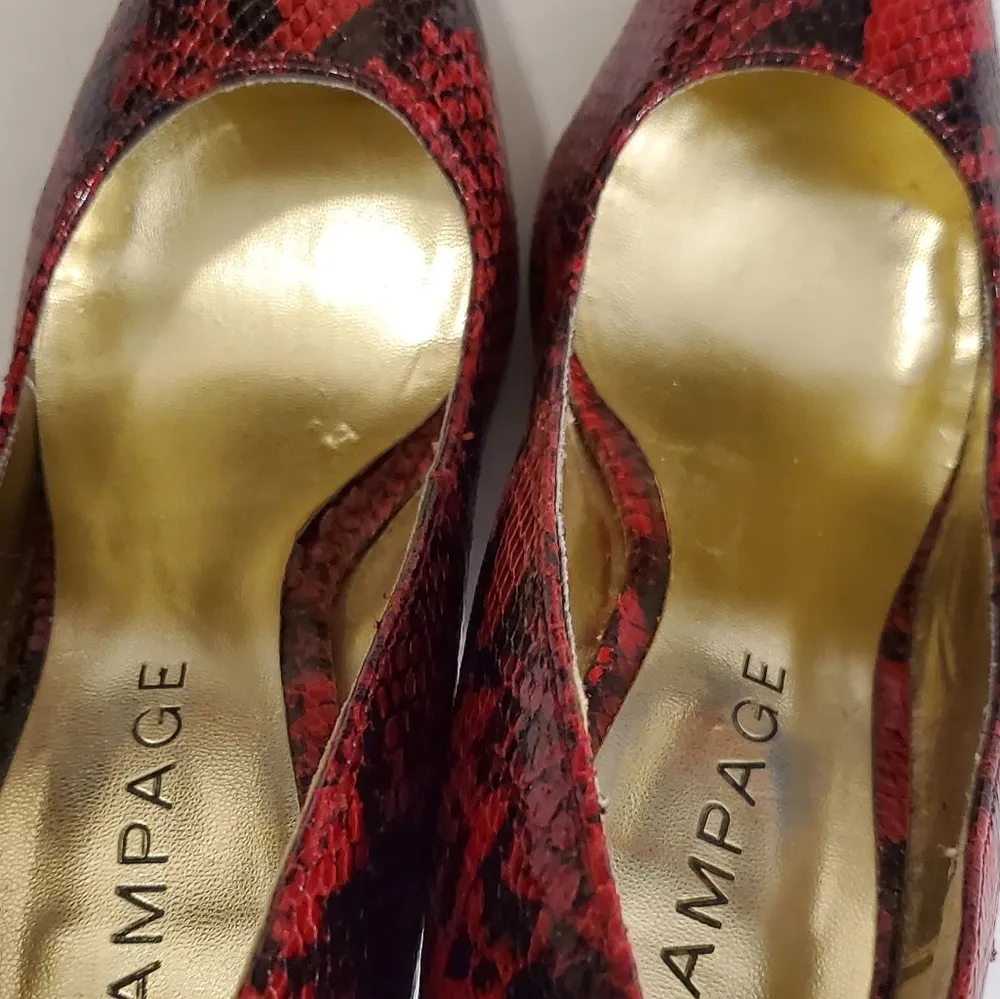 🔥SALE🔥Rampage Red Nicki Embossed Snake Skin Pumps 8 - Image 7