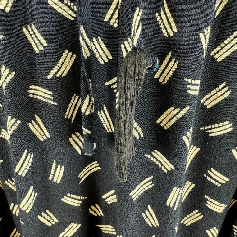 Lucky Brand Black Tan Lightweight Elastic Waist Casual Rayon Pants Size L - Image 7