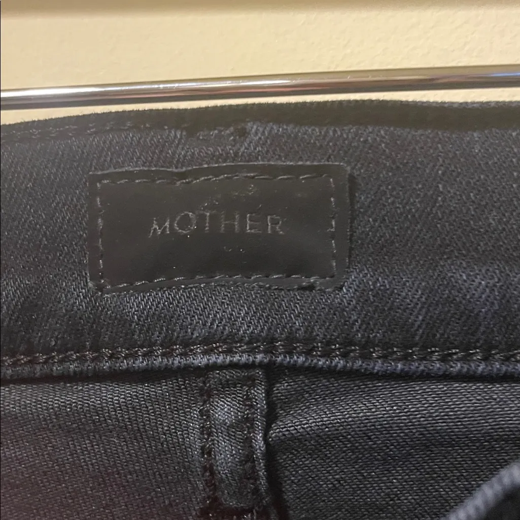 Women’s MOTHER The Hustler Ankle Fray Jeans Wash Night In Paris Black Size 29 - Image 5