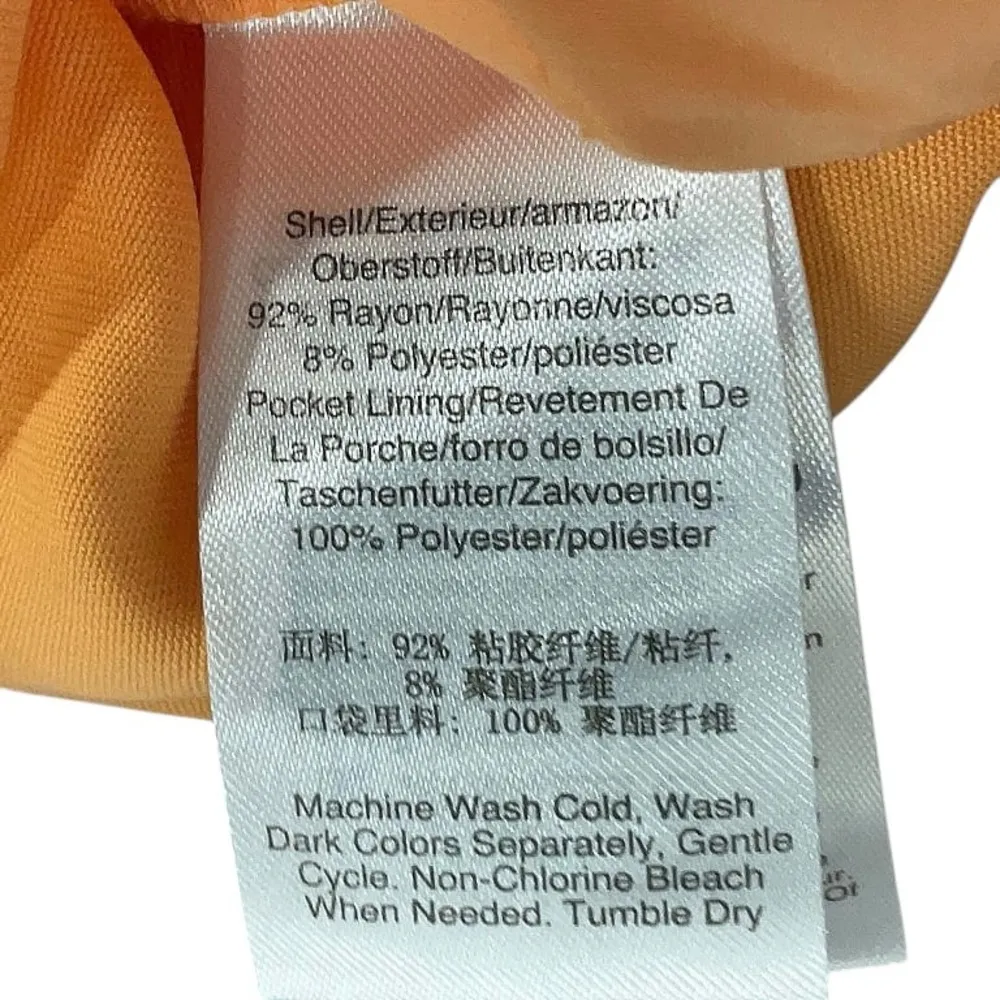 DKNY Cantaloupe Orange High Rise Wide Leg Cargo Utility Pants Trousers Size 16 - Image 4