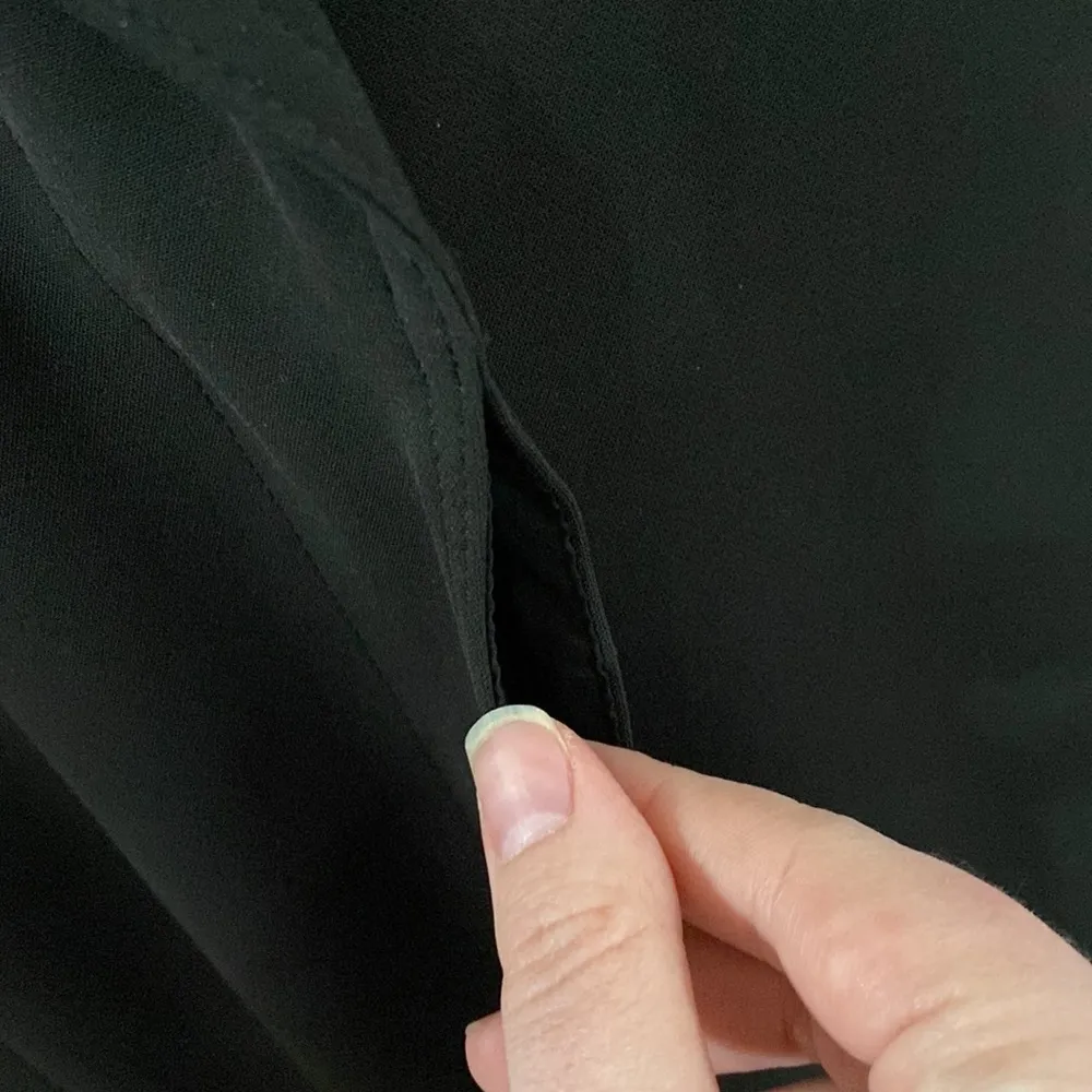 Talbots notched lapel concealed button placket short trench jacket black size 16 - Image 9