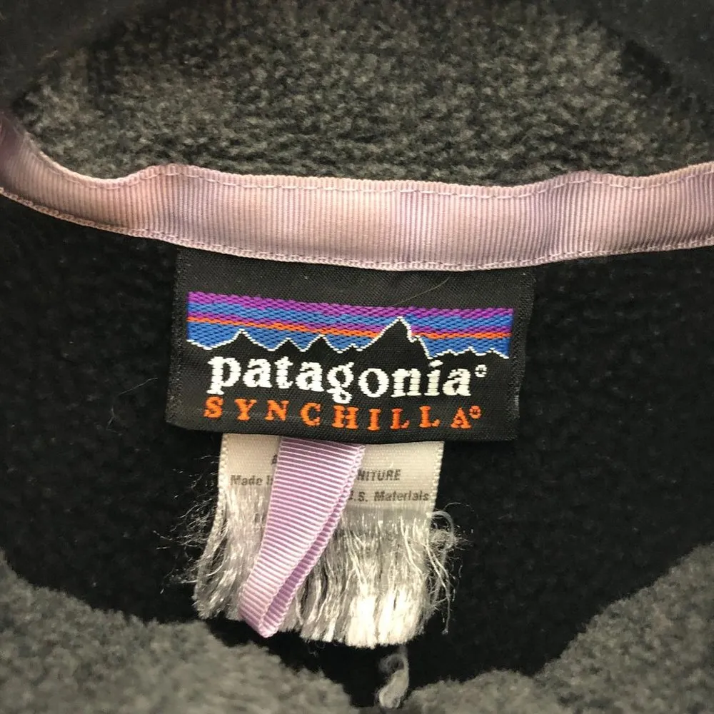 Patagonia Womens Synchilla Vest Fleece Full Zip Pockets Black S - Image 3