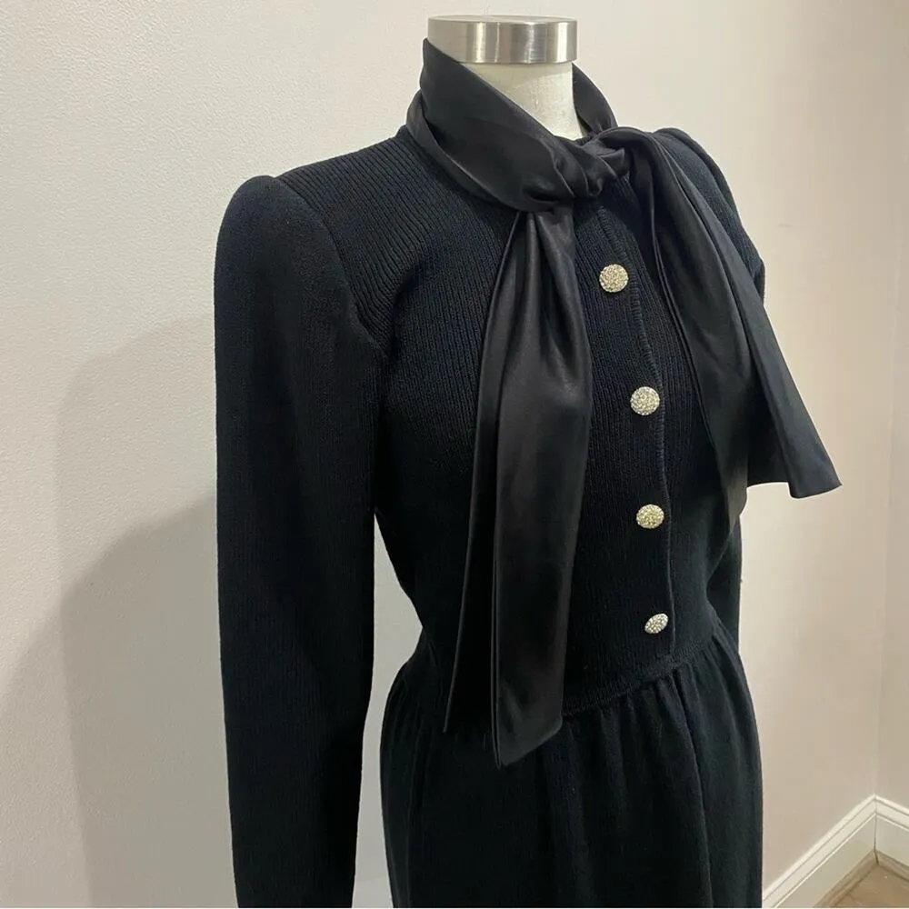 Vintage Dana Hogan Designed By Robyn Hogan Santana Knit Black Classic Dress Sz 4 - Image 13