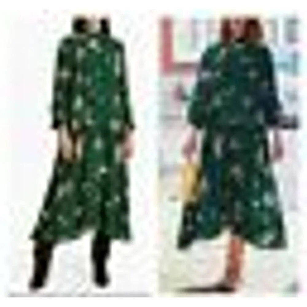 H&M Green Floral Ruffle Midi Dress Ltd Edition Cottagecore Boho Blogger Fav Sz 4 - Image 3