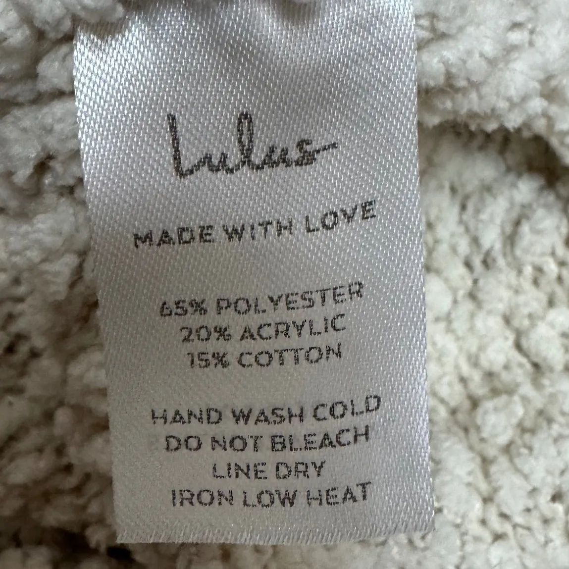 Lulus Cream Knit Sweater Womens Medium Long‎ Sleeve V Neck Twist Back - Image 7