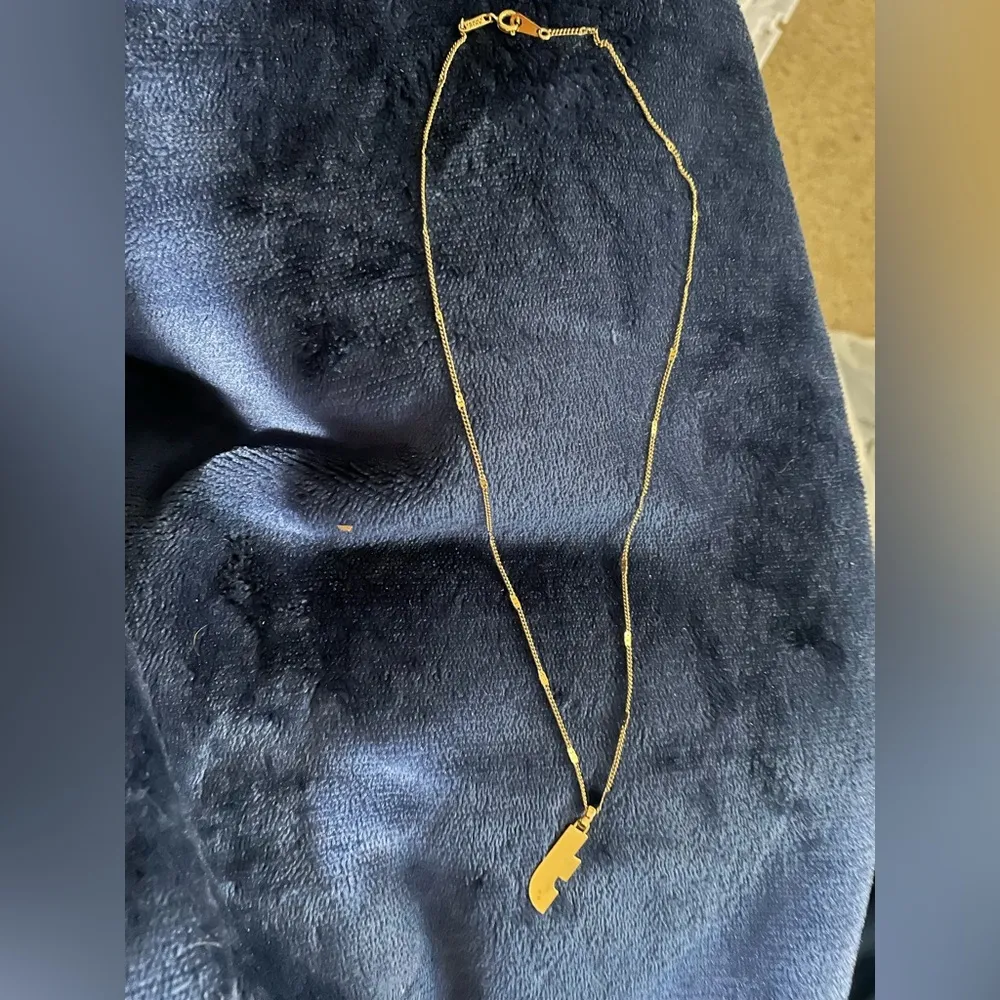 Jenny Bird Delicate Goldtone Necklace With J Symbol Pendant NEW IN BOX - Image 4