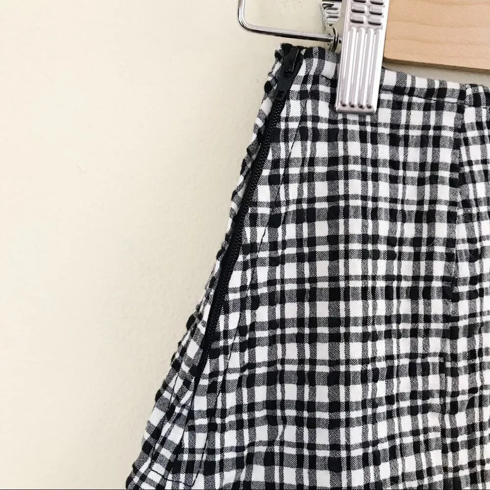 Urban Outfitters  Darren Seersucker Black White Plaid Mini Skirt XS new nwt - Image 7
