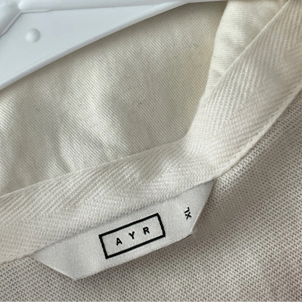 AYR Cool Polo Shirt long sleeve womens Cream (xlarge) classic preppy sporty - Image 2