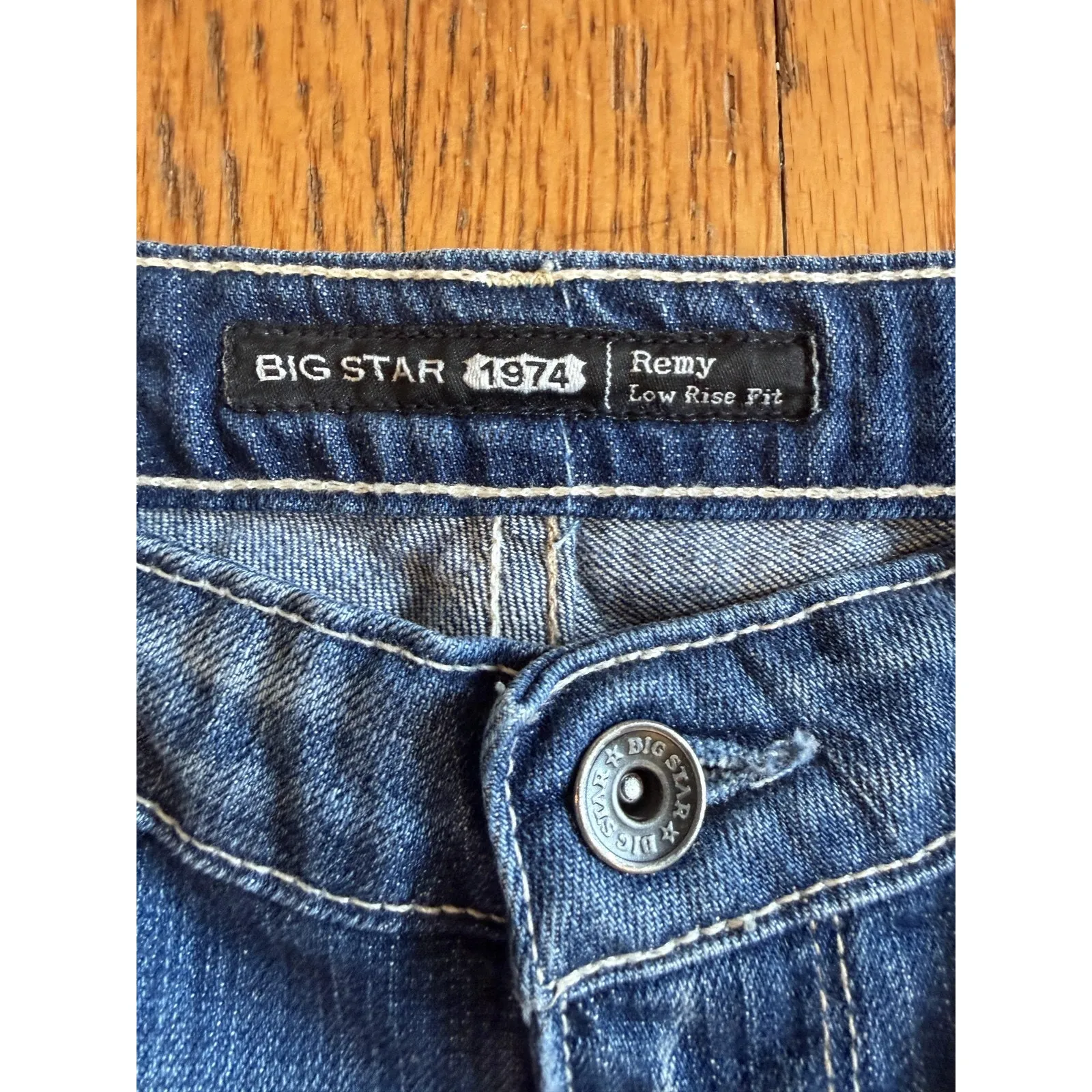 Big Star Remy Skimmer Denim Shorts Womens 32 Blue Distressed Low Rise Casual - Image 2