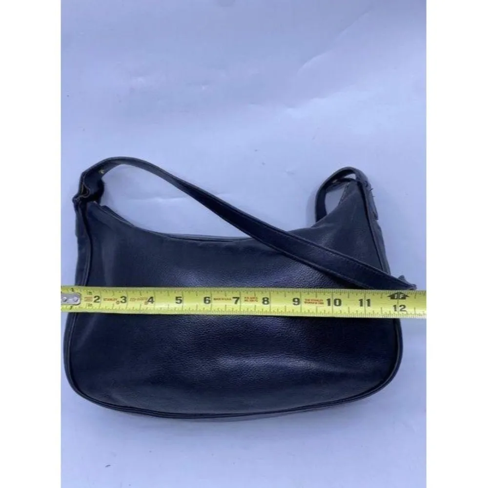 gucci vintage shoulder black leather cross body ba - Image 3