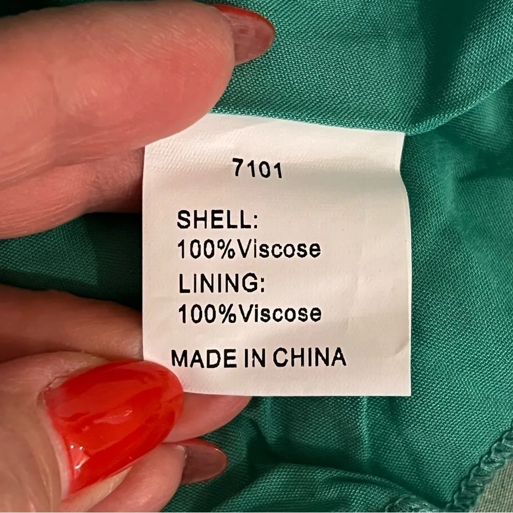 PRETTYGARDEN Halter Neck Sleeveless Maxi Dress tiered Sundress, polka dot, sz S Green - Image 16