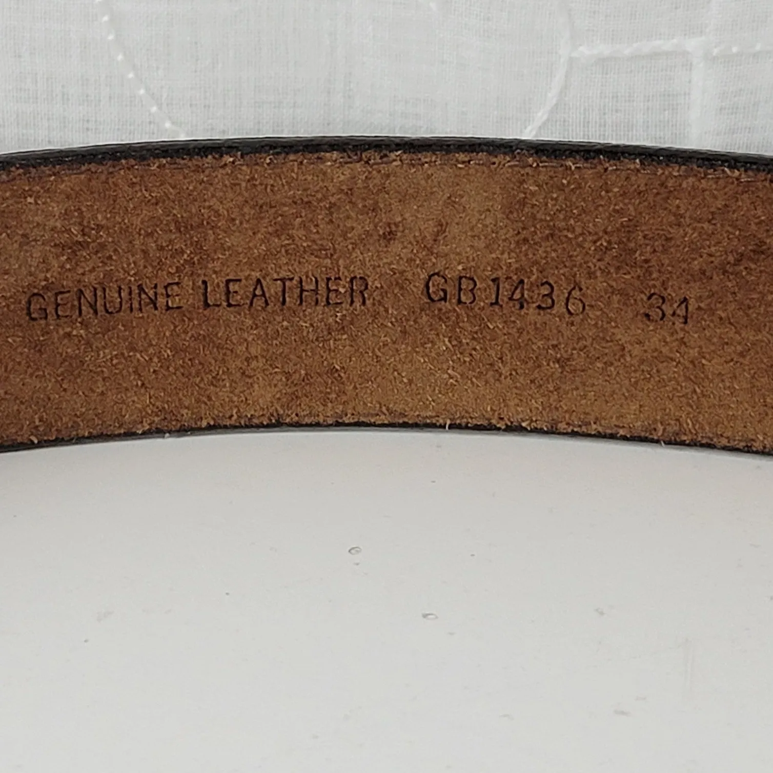 Mens Genuine Leather‎ Belt 34 Brown Basket Weave Braided Solid Brass Buckle - Image 13