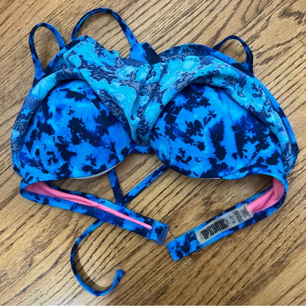 PINK VS| Blue Tie Dye Tribal Neon Two Piece Bikini - Image 5