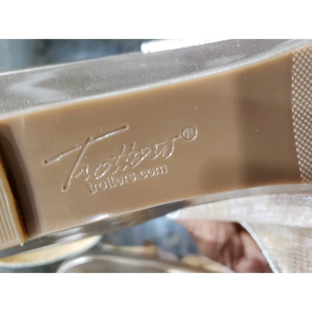 Trotters Lenore Pump Women Beige Leather Wedge Heel Adjustable Strap Buckle 12N Size 12 - Image 3