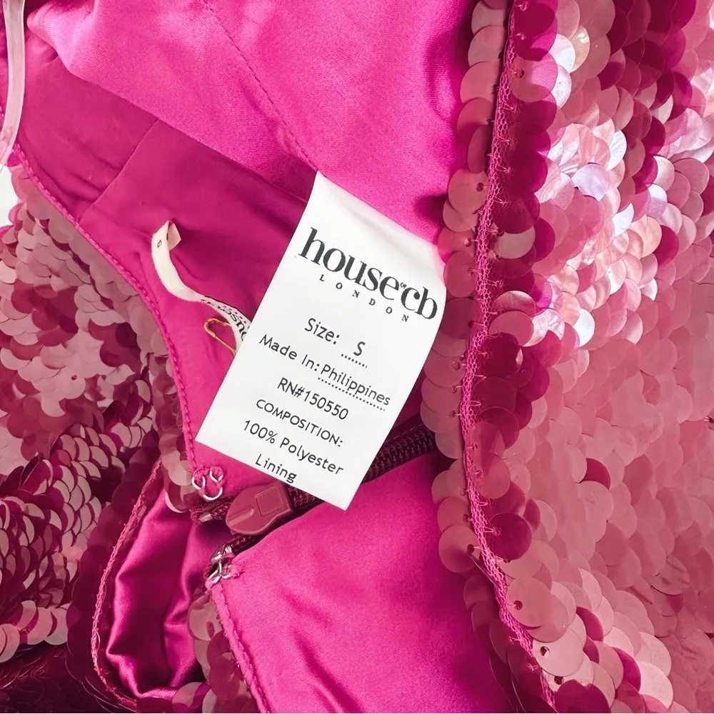 NEW House of CB Alexis Pink Sequin Maxi Skirt - Image 9