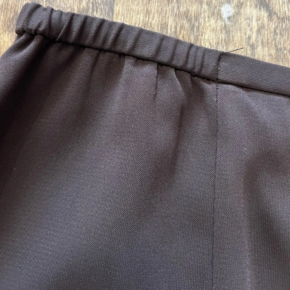 NORTON MCNAUGHTON Vintage Brown A-Line Box Pleat Skirt Size 10 - Image 6