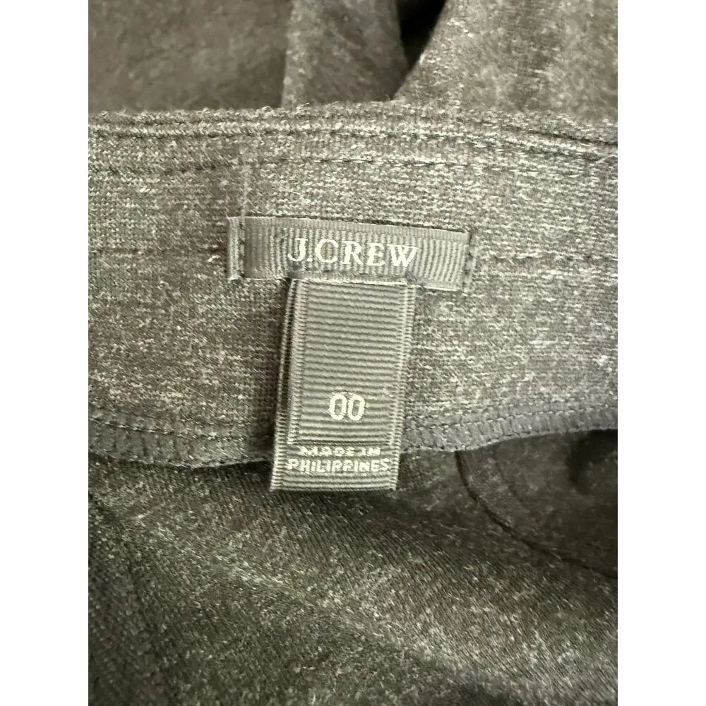 J Crew Gigi Ponte Knit Black Leather Tuxedo Stripe Ankle Pants 00 Black #3272 - Image 7