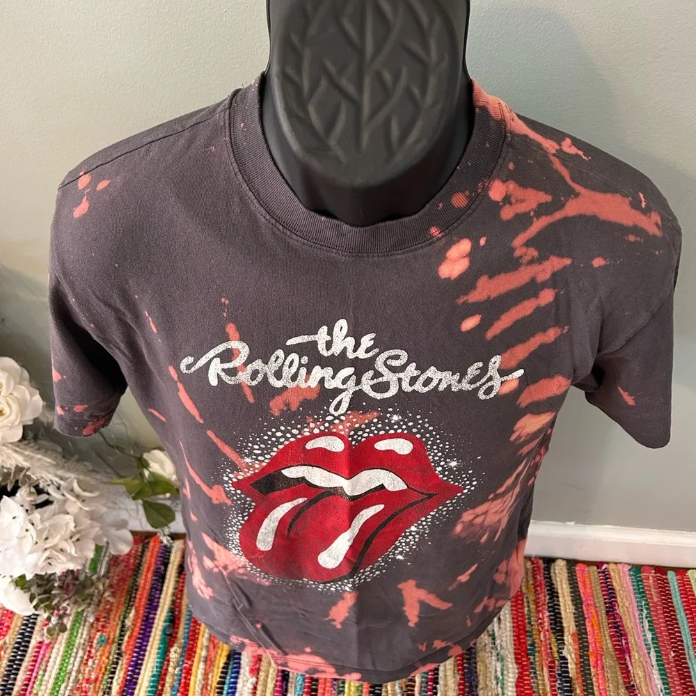 Rolling Stones Hot Lips Band Shirt Tie Dye Tongue Lips Logo XS - Image 3