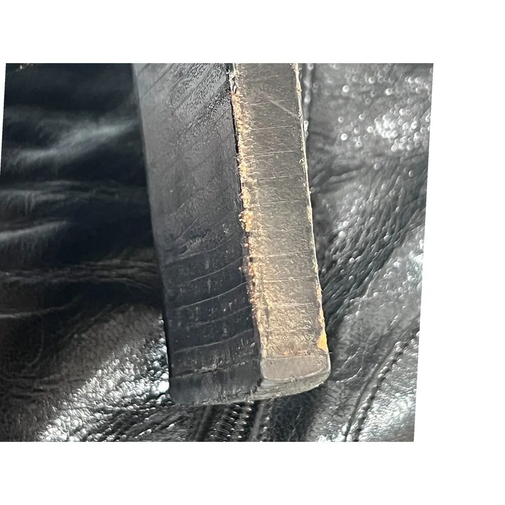 Vintage Equipe Italian Leather Square Toe Boots 3" Heel Size 36 Matrix Old Money Black - Image 9