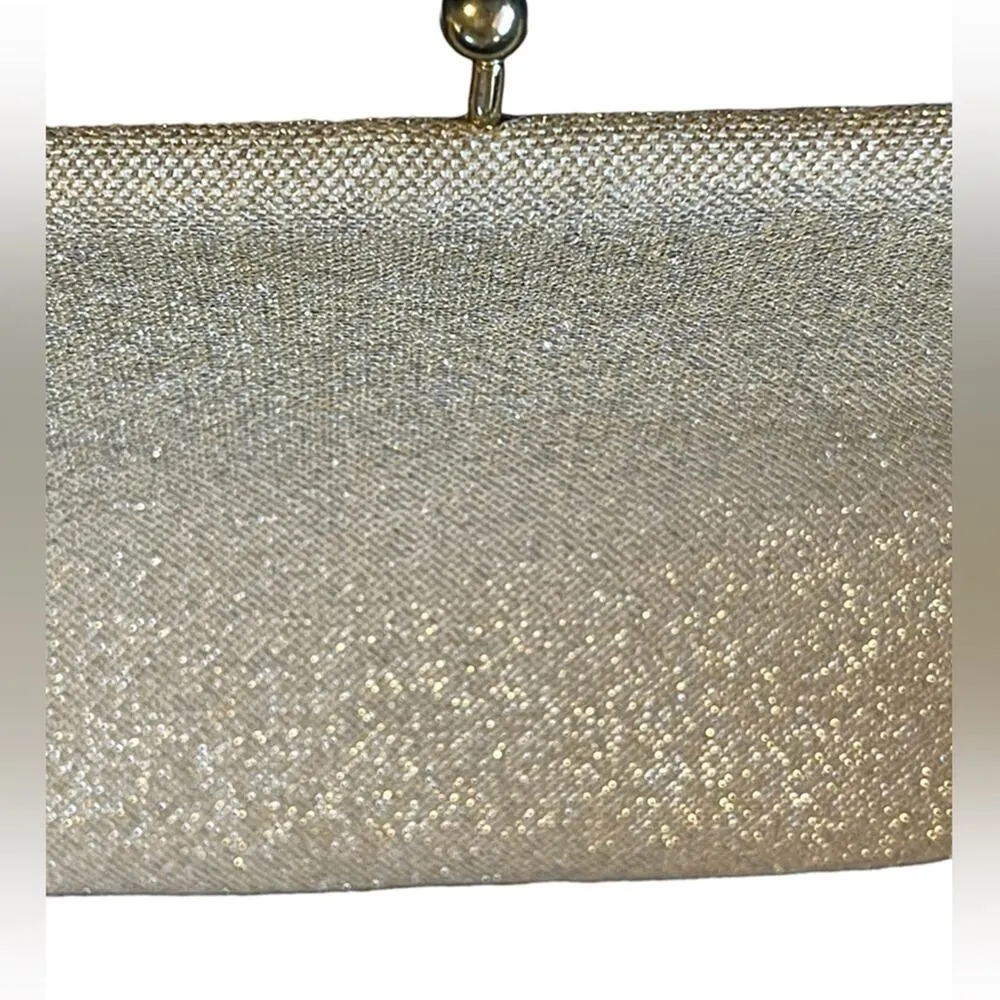 Vintage 1960's One Snap Gold Lurex Clutch Theatre Purse Bag - Image 8
